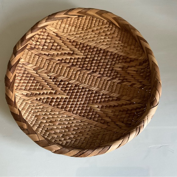 Boho Round Flat Basket - Picture 1 of 5